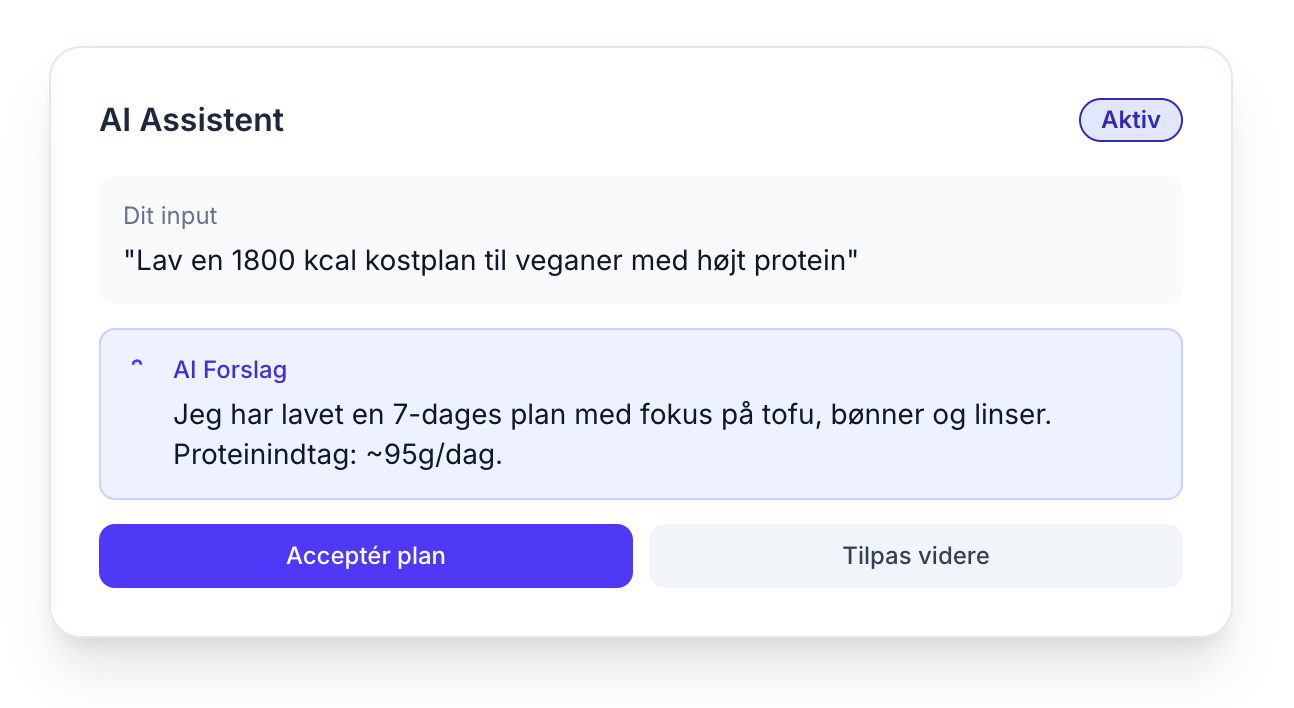 Din personlige kostplan-assistent (drevet af AI)