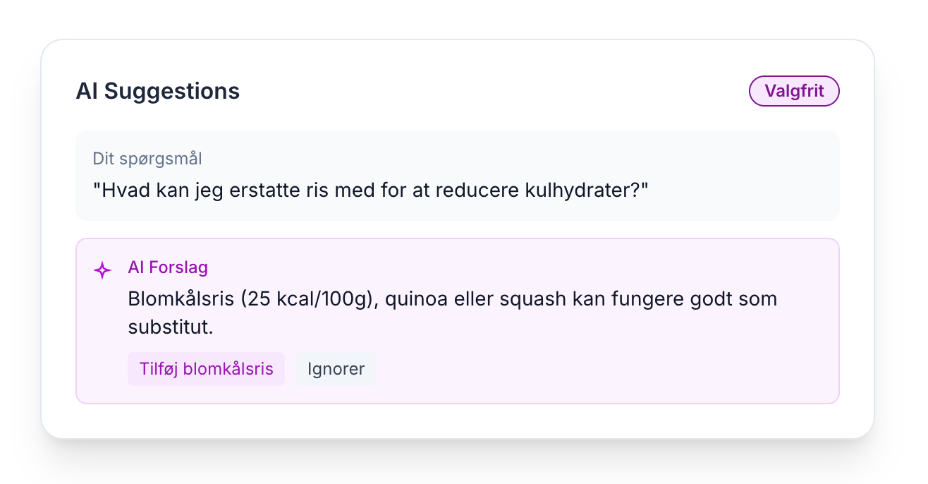 Byg din egen kostplan gratis